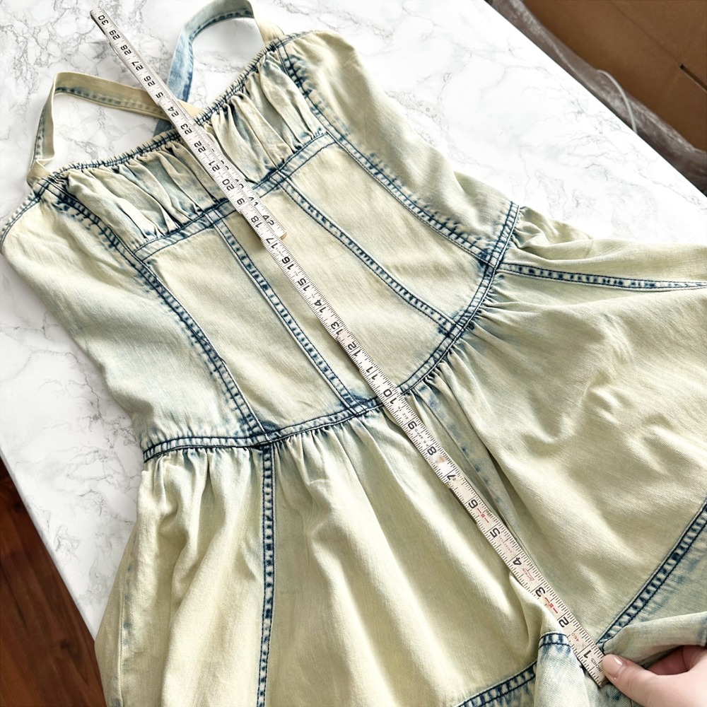 Pilcro Cream Wash Denim Romper with Blue Accents - Picture 11 of 11
